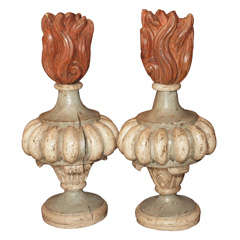 Pair of Polychrome Finials