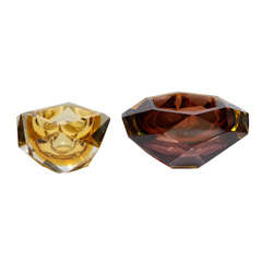 Pair of Murano Faceted Bowls