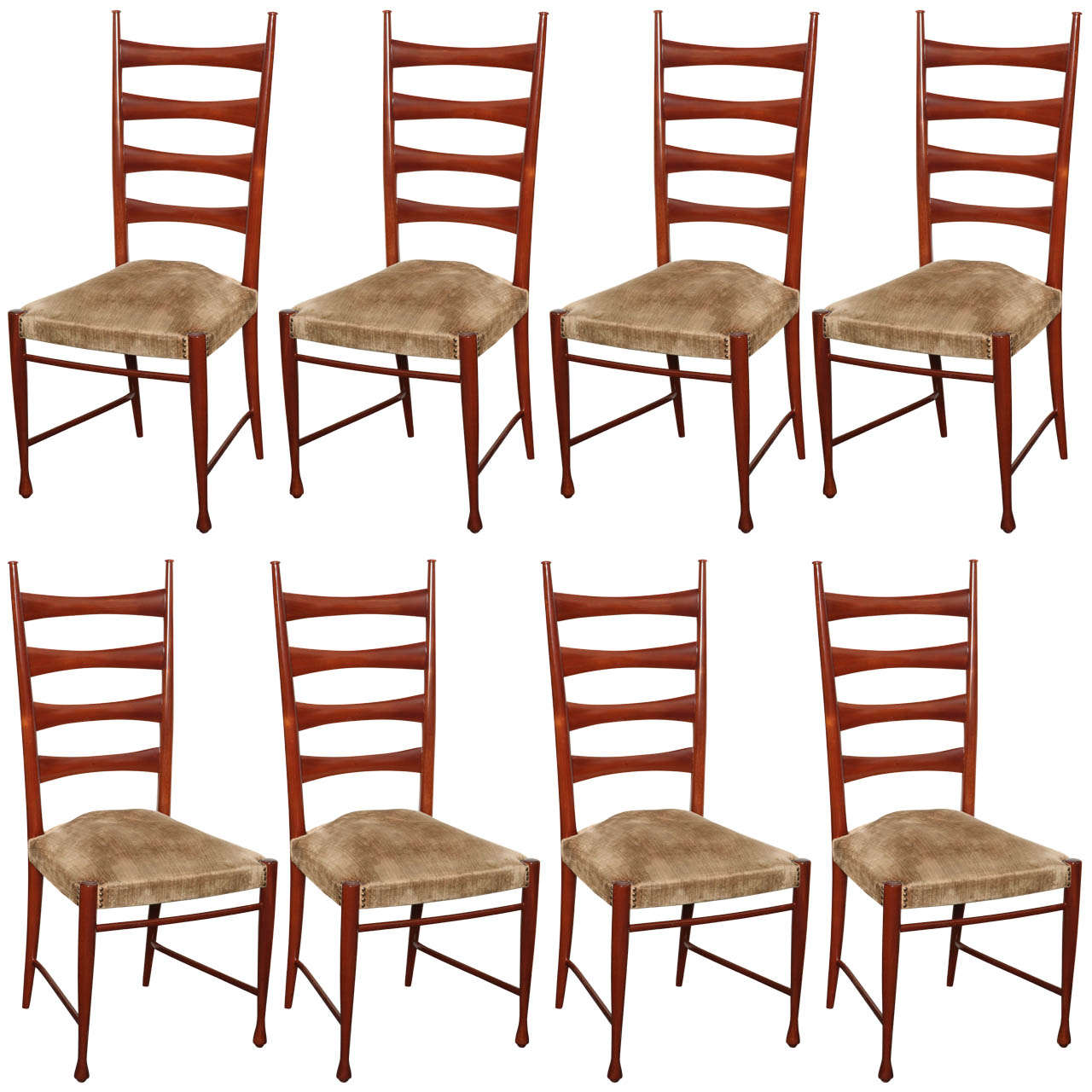 Paolo Buffa Eight Dining Chairs Made in Italy For Sale