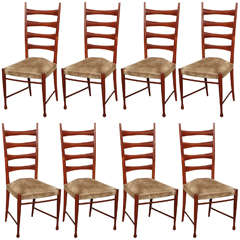 Paolo Buffa Eight Dining Chairs Made in Italy