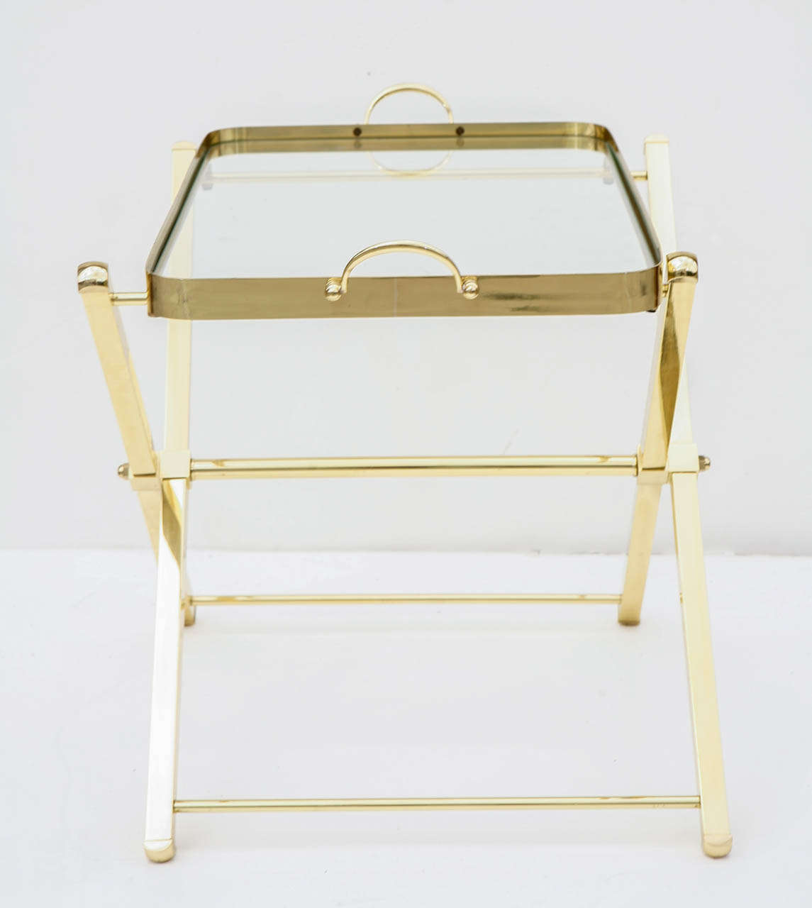 Mid-20th Century Brass Folding Bar Table