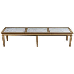 Regency Marble and Wood Bench`