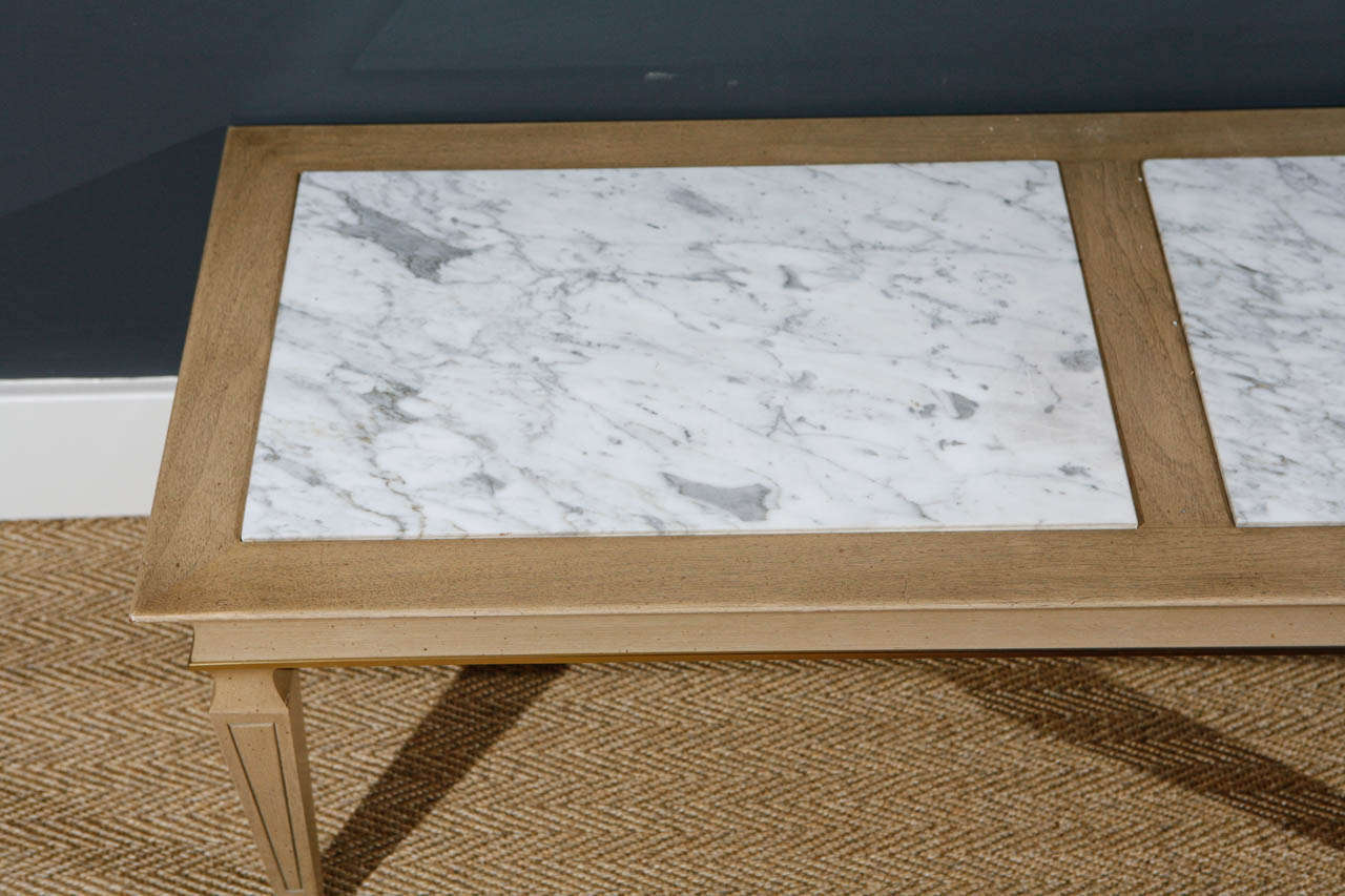 Mid-20th Century Regency Marble and Wood Bench`