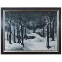 "Paysage Hivernal" by Marcel Delmotte Painting