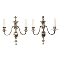 Pair of Silverplated Georgian Sconces