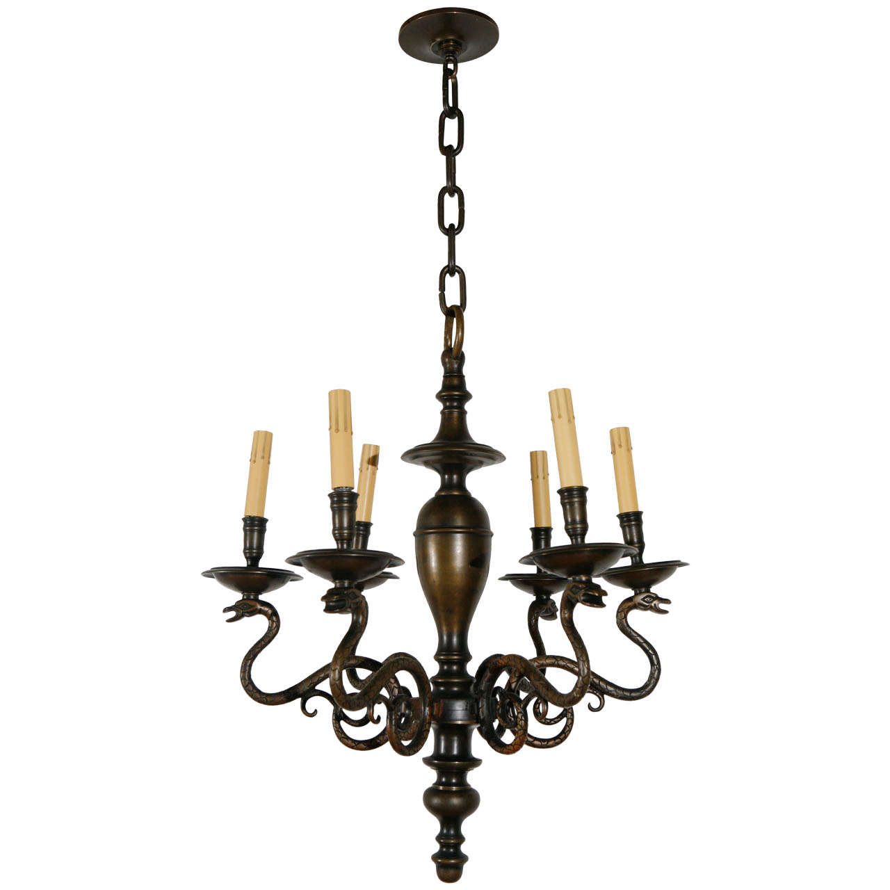 Wrought Iron Dragon Chandelier at 1stDibs