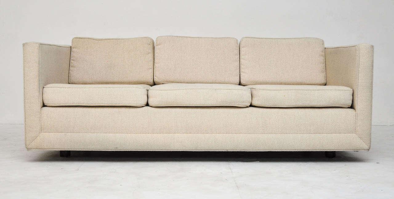 Tuxedo sofa by Ward Bennett.  Pair of matching club chairs available.