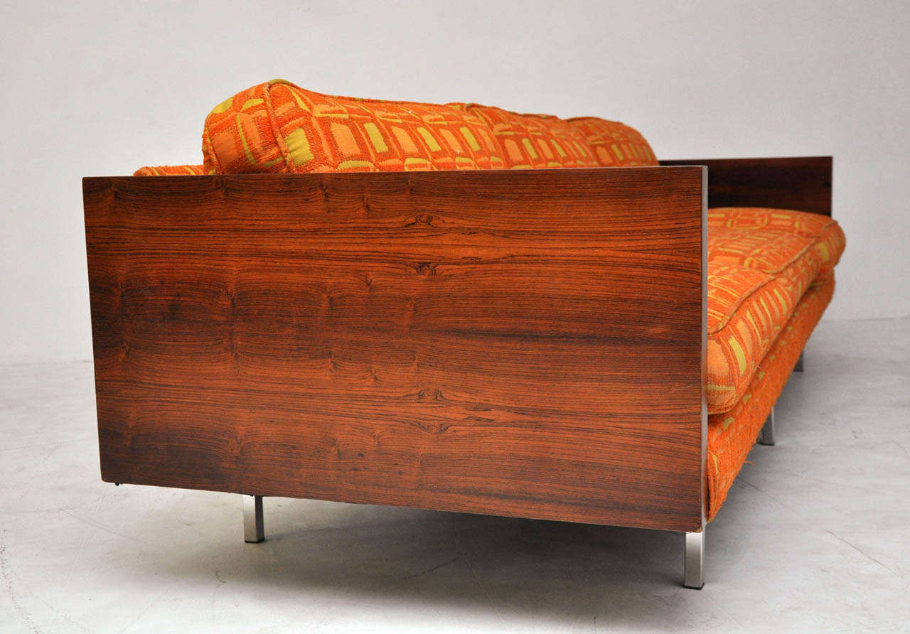 Mid-20th Century Milo Baughman Rosewood Case Sofa