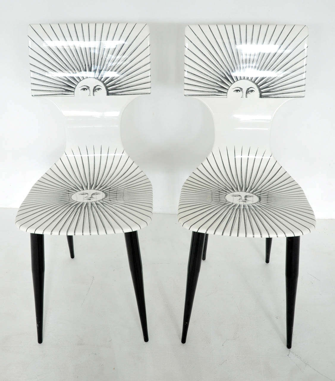 Piero Fornasetti "Sole" Chairs at 1stDibs