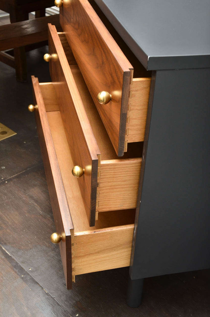 Pair of Grey + Walnut Chests by Paul McCobb In Excellent Condition In New York City, NY