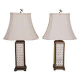 Vintage Pair of Chinese mahjong lamps