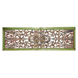 Architectural wood carved wool hanging