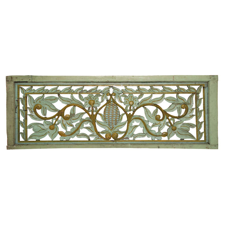 Architectural carved wood wall hanging