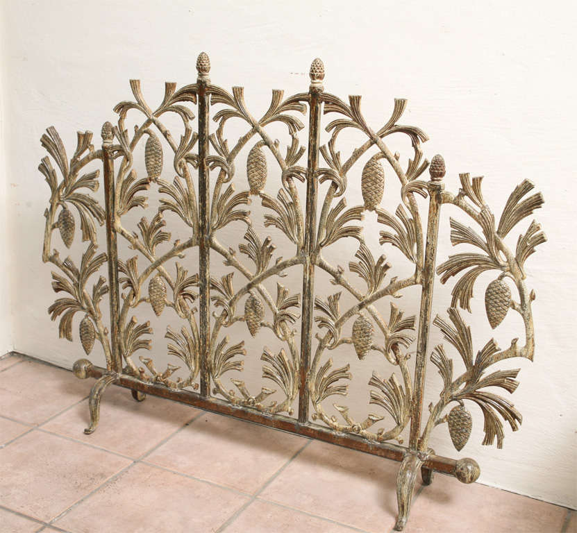 Iron fireplace screen