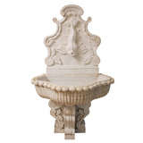 White marble wall fountain