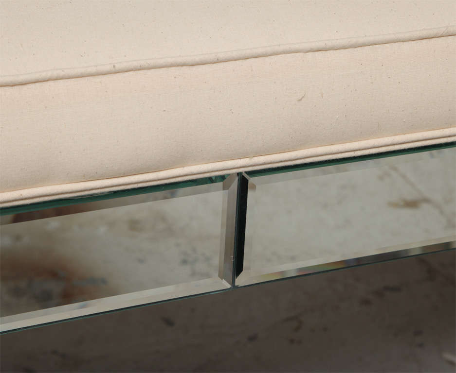 Modern Beveled Mirrored Bench For Sale 2