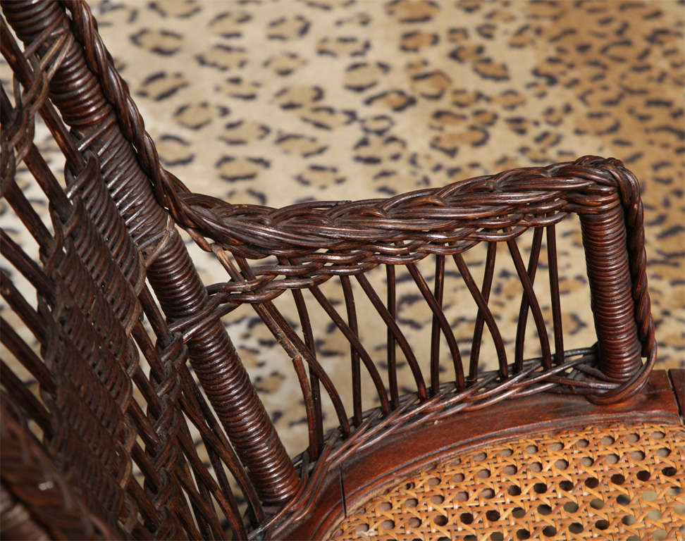 Two Children's Rocking Chairs Wicker and Cane In Excellent Condition In West Palm Beach, FL