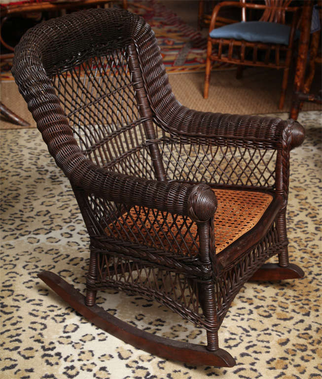 Two Children's Rocking Chairs Wicker and Cane 1