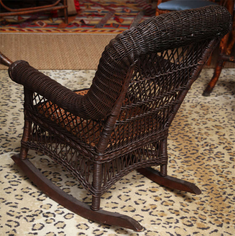Two Children's Rocking Chairs Wicker and Cane 4