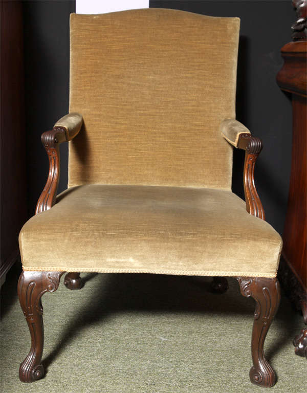 A very good pair of English Library /Armchairs.