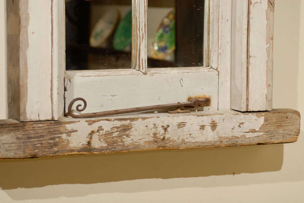 19th Century English Wood Window Frame made into a Mirror