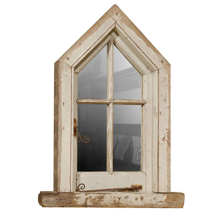 English Wood Window Frame made into a Mirror