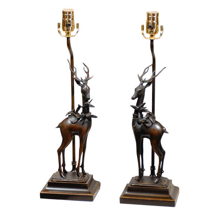 Asian Bronze Deer, Incense Burner as Lamp