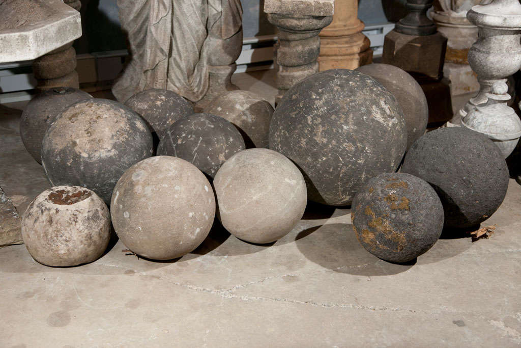 19th Century Carved Stone Balls