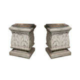 Pair of Fine White Terracotta Plinths
