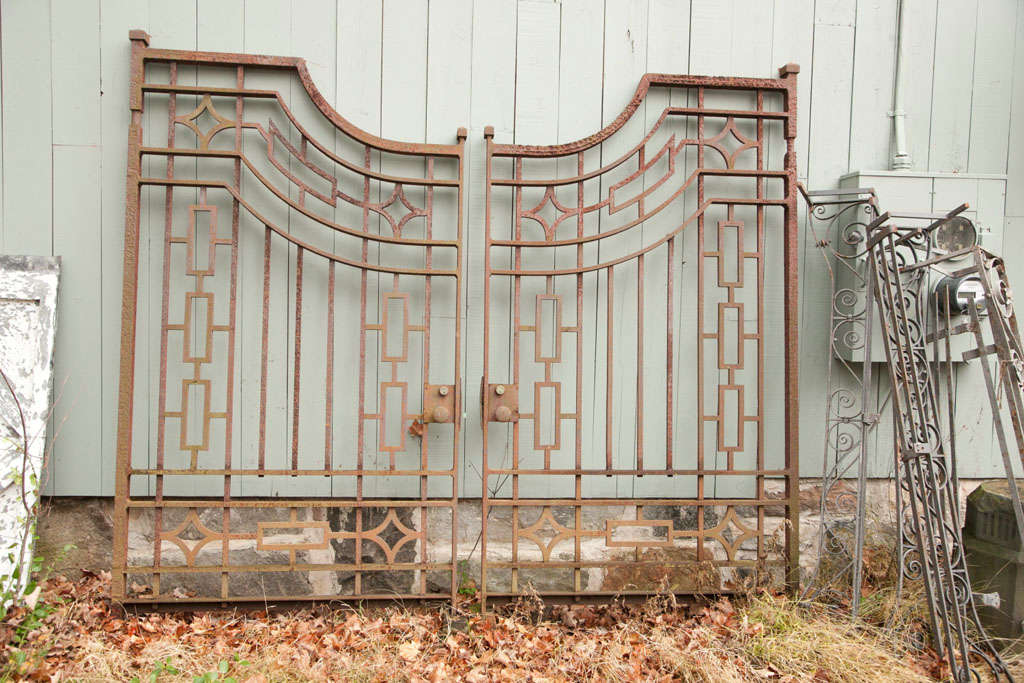 Pair of Deco Cast Iron Estate Gates 3