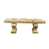 Antique Heavily Carved Limestone Bench