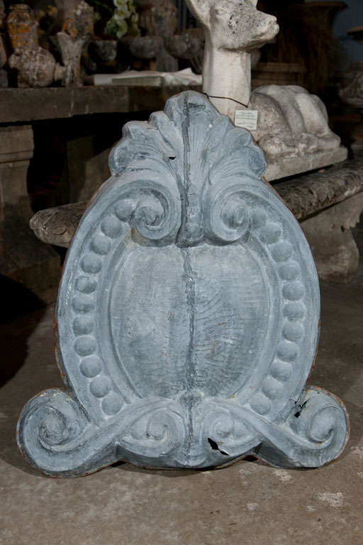 19th Century French Zinc Cartouche Address Plaque