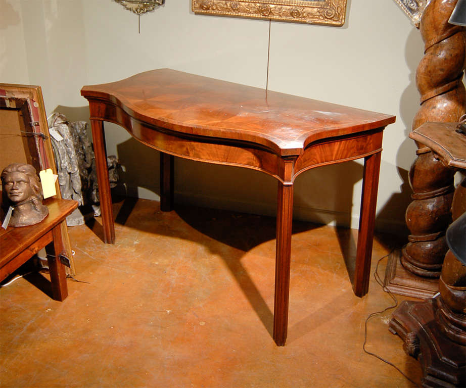 Late 19th C. English Inlaid Mahogany Server