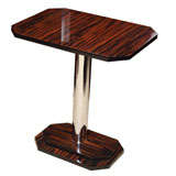 French Art Deco Macassar Ebony/ Nickel Tube Center Gueridon French Art Deco Macassar Ebony/ Nickel Tube Center Gueridon