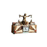French Art Deco 3 Piece Marble Clock Garniture Set