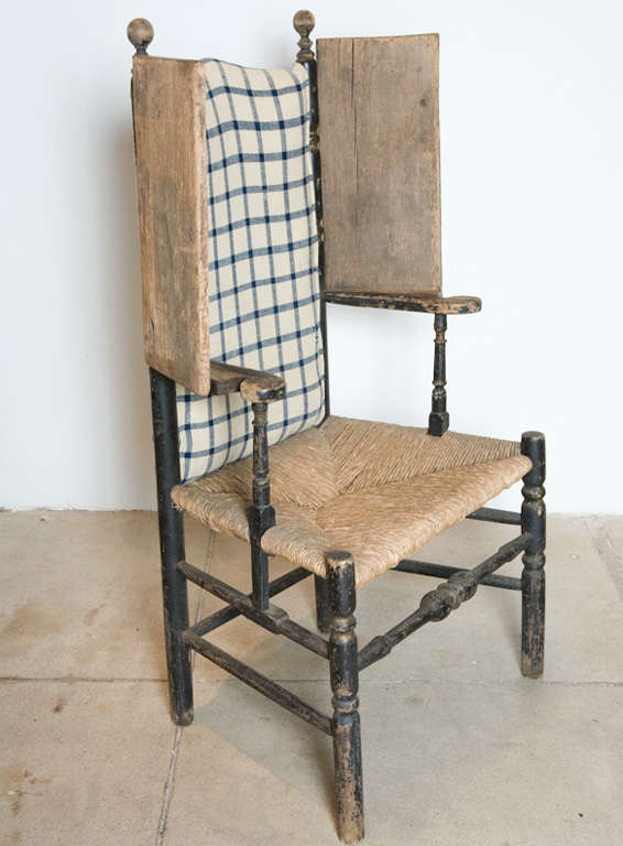 Early American High-back Chair  W/ Rush Seat 2