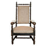 French Walnut Hall Chair 19th Ca