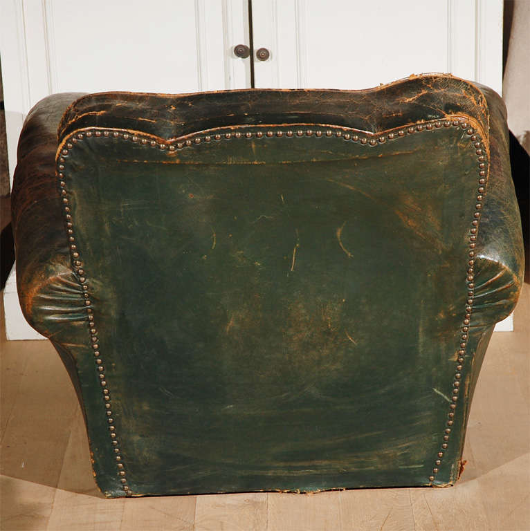 Belgian Green Leather Chair 3