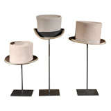 Vintage Gray Top Hats on stands
