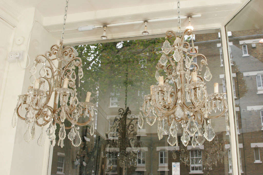Pair of Beaded Chandeliers