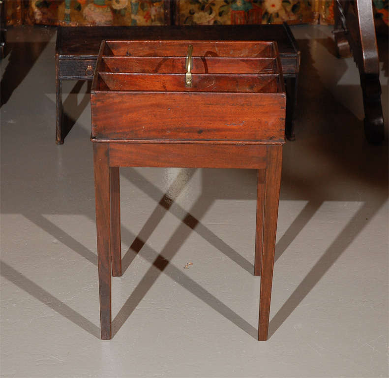 Mahogany Cutlery Box with Brass Handle