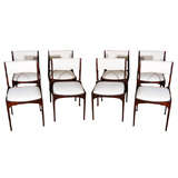 Set of 8 rare sculptural chairs