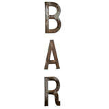 Antique Magnificently Carved Wood Letters "B A R"