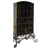 Wrought Iron Painted & Metal Wine Stand C. 1930's