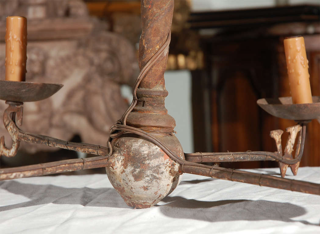 American Primitive Wrought Iron Weathervane Chandelier