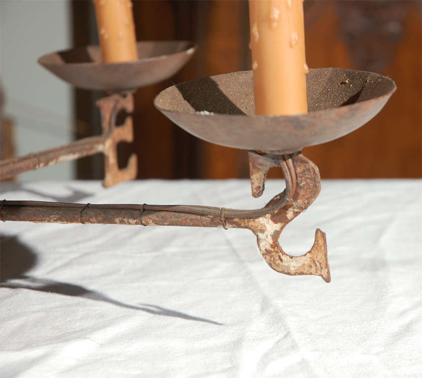 Primitive Wrought Iron Weathervane Chandelier 2