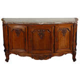 19th C. French Oak Buffet with Marble Top