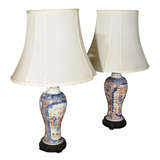 Antique Two Chinese Export Vases as Lamps