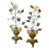 Pair of Empire Urns With Flowers