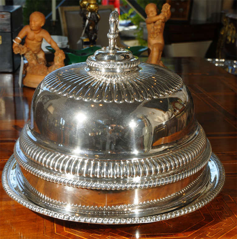 English Silver Plated Roast Platter with Dome Cover